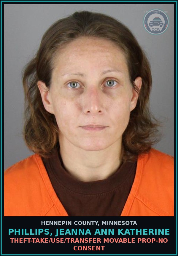 Booking mugshot of PHILLIPS, JEANNA ANN KATHERINE in Hennepin County