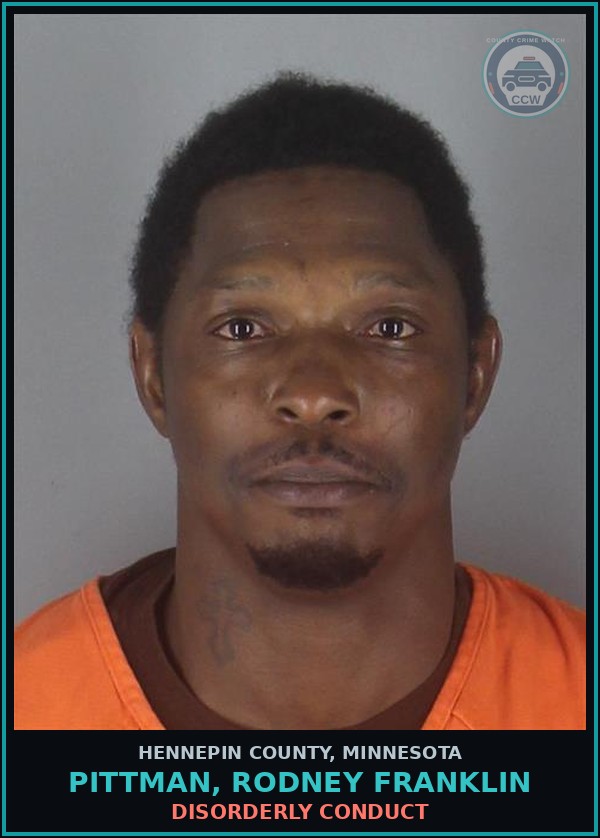 Booking mugshot of PITTMAN, RODNEY FRANKLIN in Hennepin County