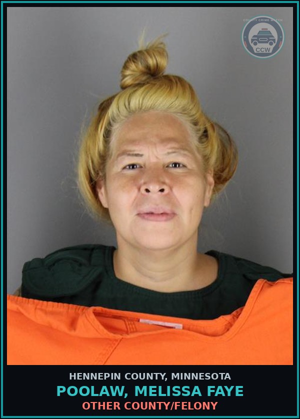 Booking mugshot of POOLAW, MELISSA FAYE in Hennepin County