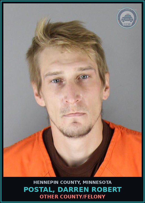 Booking mugshot of POSTAL, DARREN ROBERT in Hennepin County