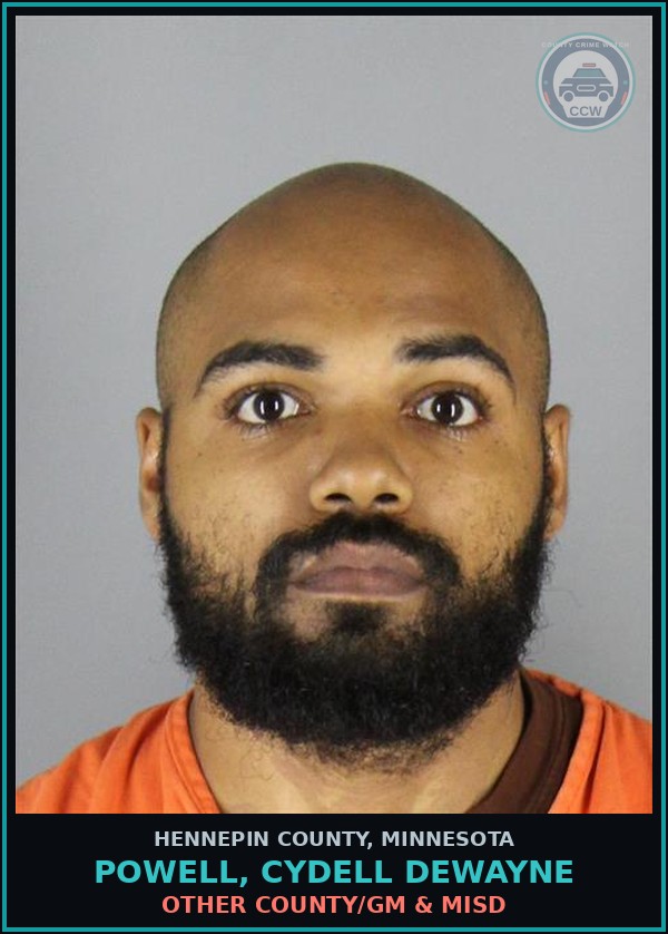 Booking mugshot of POWELL, CYDELL DEWAYNE in Hennepin County