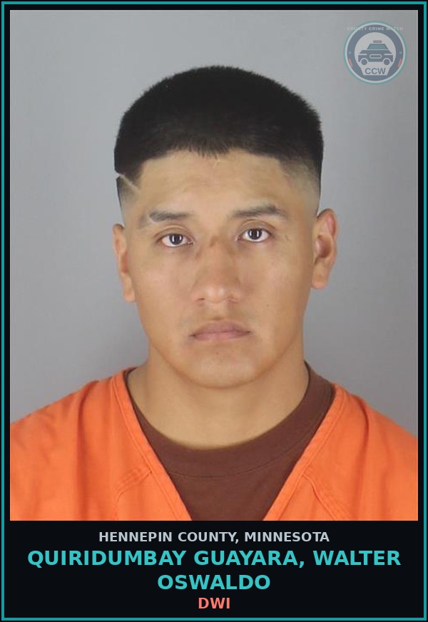 Booking mugshot of QUIRIDUMBAY GUAYARA, WALTER OSWALDO in Hennepin County