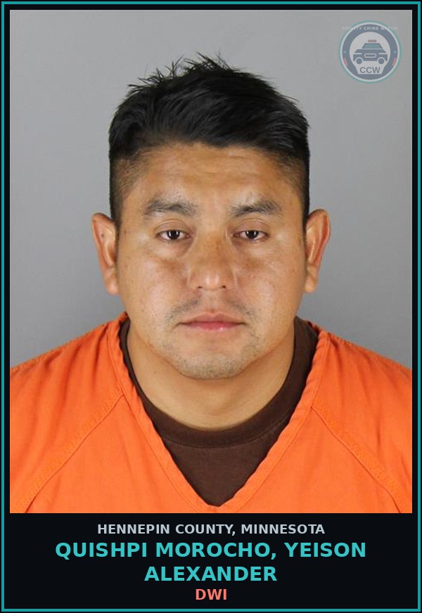 Booking mugshot of QUISHPI MOROCHO, YEISON ALEXANDER in Hennepin County