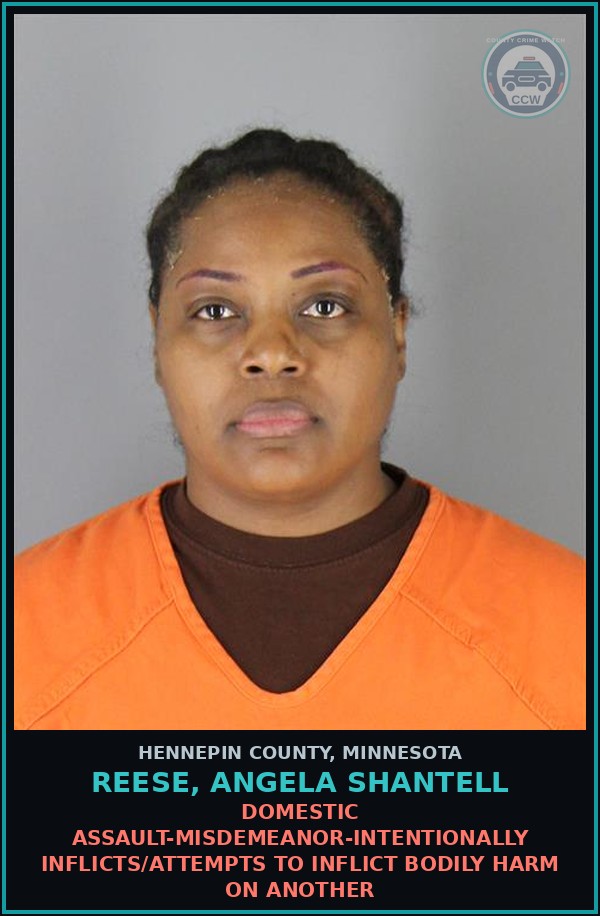 Booking mugshot of REESE, ANGELA SHANTELL in Hennepin County