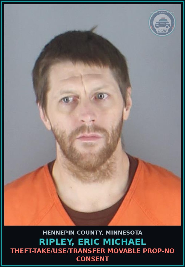 Booking mugshot of RIPLEY, ERIC MICHAEL in Hennepin County