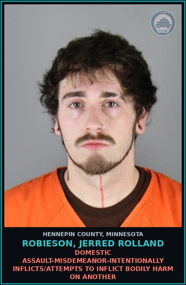 Booking mugshot of ROBIESON, JERRED ROLLAND in Hennepin County