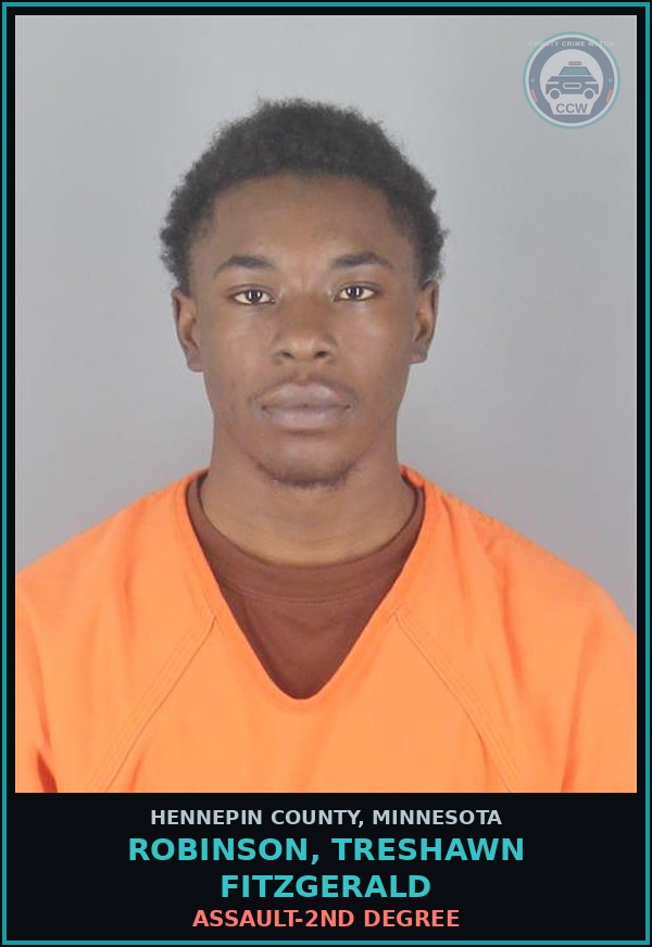 Booking mugshot of ROBINSON, TRESHAWN FITZGERALD in Hennepin County