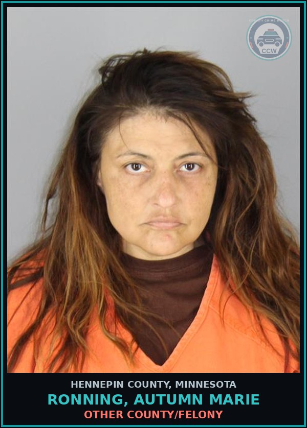 Booking mugshot of RONNING, AUTUMN MARIE in Hennepin County