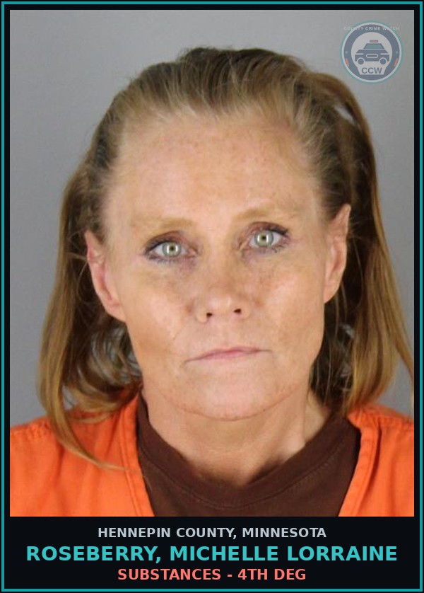 Booking mugshot of ROSEBERRY, MICHELLE LORRAINE in Hennepin County