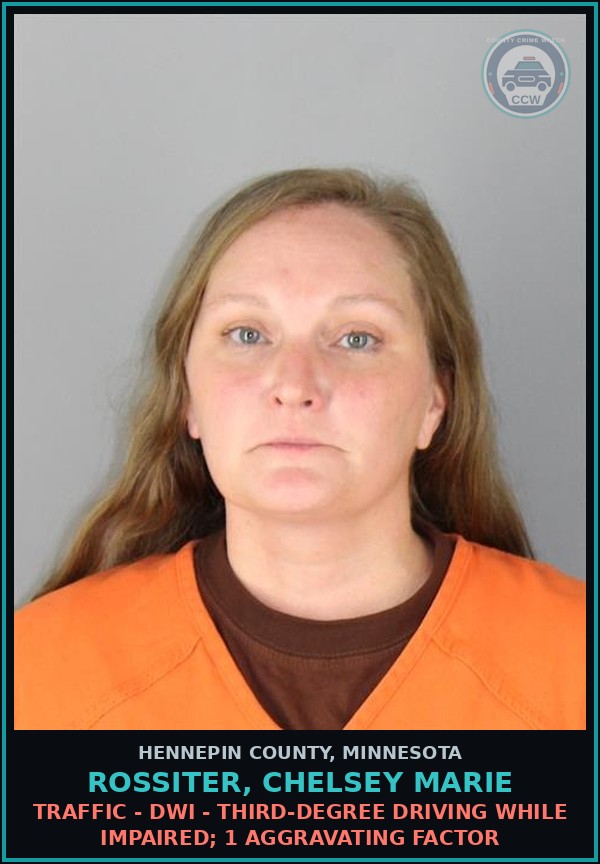 Booking mugshot of ROSSITER, CHELSEY MARIE in Hennepin County