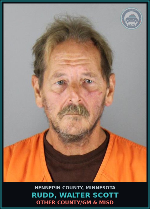 Booking mugshot of RUDD, WALTER SCOTT in Hennepin County