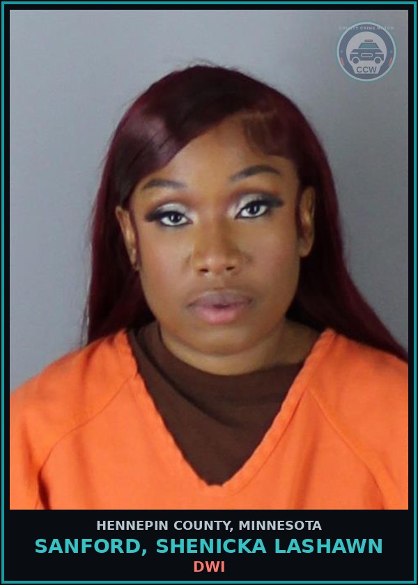 Booking mugshot of SANFORD, SHENICKA LASHAWN in Hennepin County