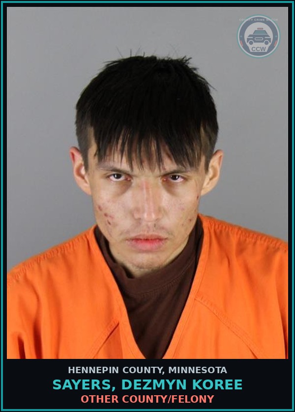 Booking mugshot of SAYERS, DEZMYN KOREE in Hennepin County