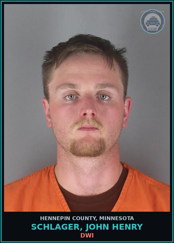 Booking mugshot of SCHLAGER, JOHN HENRY in Hennepin County