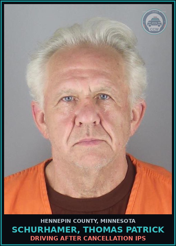 Booking mugshot of SCHURHAMER, THOMAS PATRICK in Hennepin County