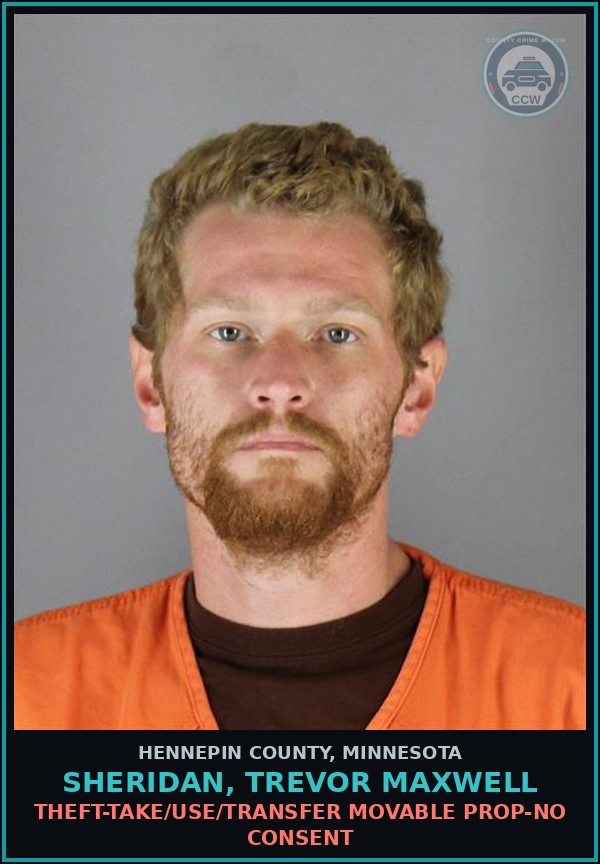 Booking mugshot of SHERIDAN, TREVOR MAXWELL in Hennepin County