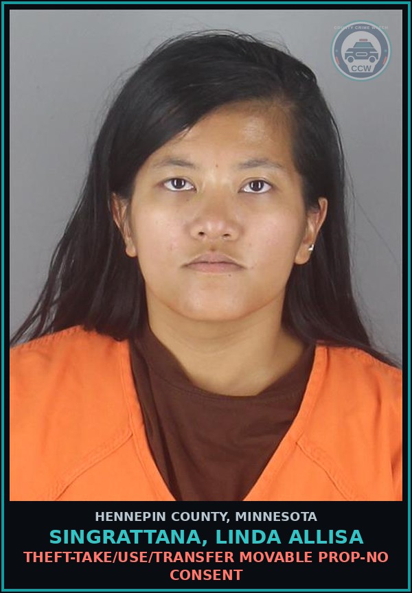 Booking mugshot of SINGRATTANA, LINDA ALLISA in Hennepin County