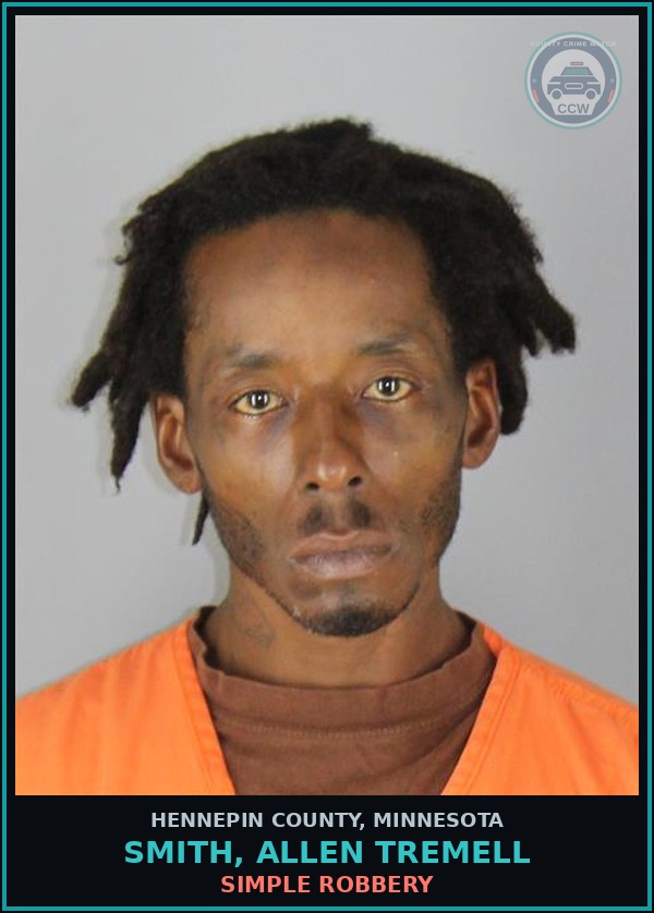 Booking mugshot of SMITH, ALLEN TREMELL in Hennepin County