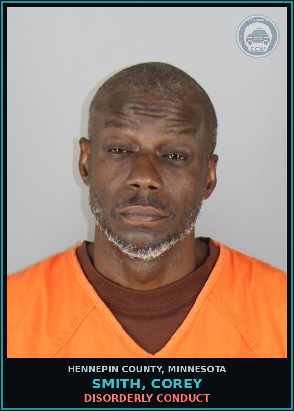 Booking mugshot of SMITH, COREY in Hennepin County