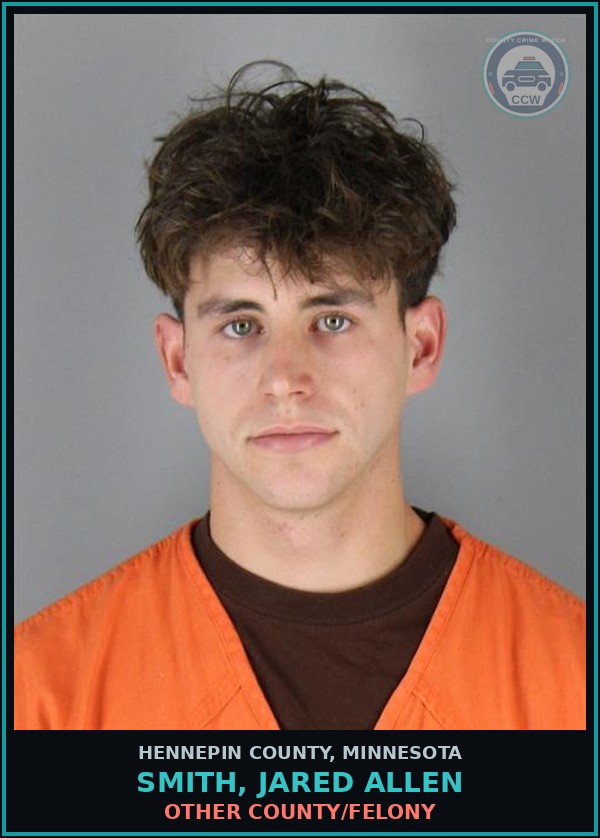 Booking mugshot of SMITH, JARED ALLEN in Hennepin County