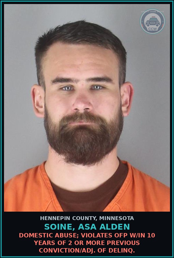 Booking mugshot of SOINE, ASA ALDEN in Hennepin County