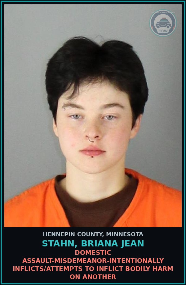 Booking mugshot of STAHN, BRIANA JEAN in Hennepin County