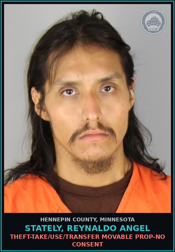 Booking mugshot of STATELY, REYNALDO ANGEL in Hennepin County