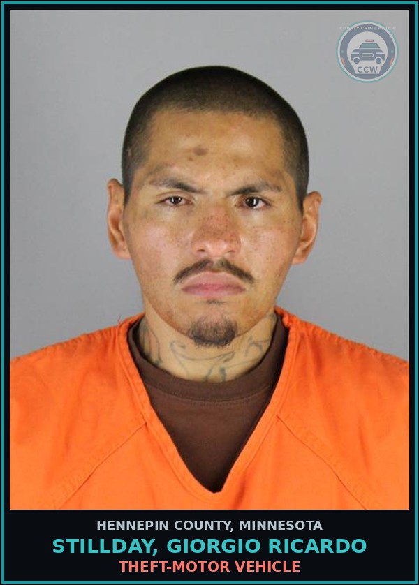Booking mugshot of STILLDAY, GIORGIO RICARDO in Hennepin County