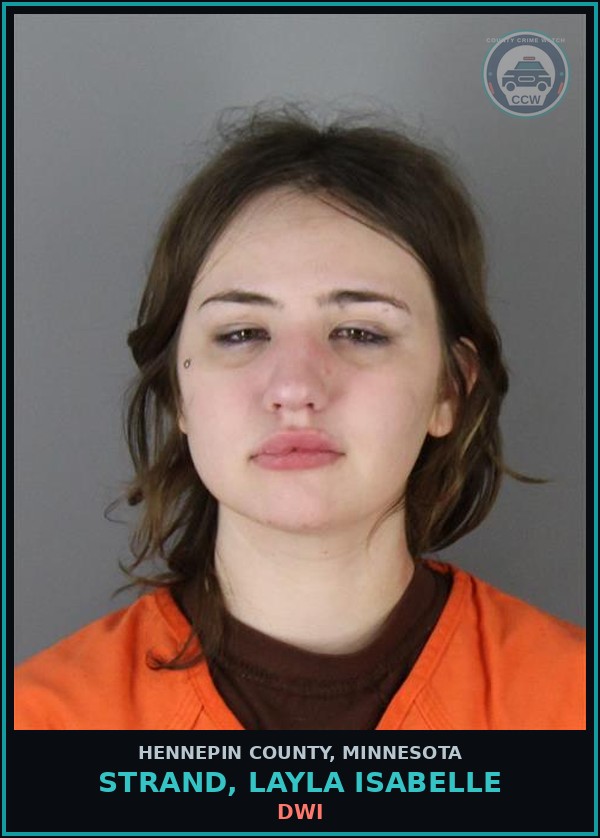 Booking mugshot of STRAND, LAYLA ISABELLE in Hennepin County