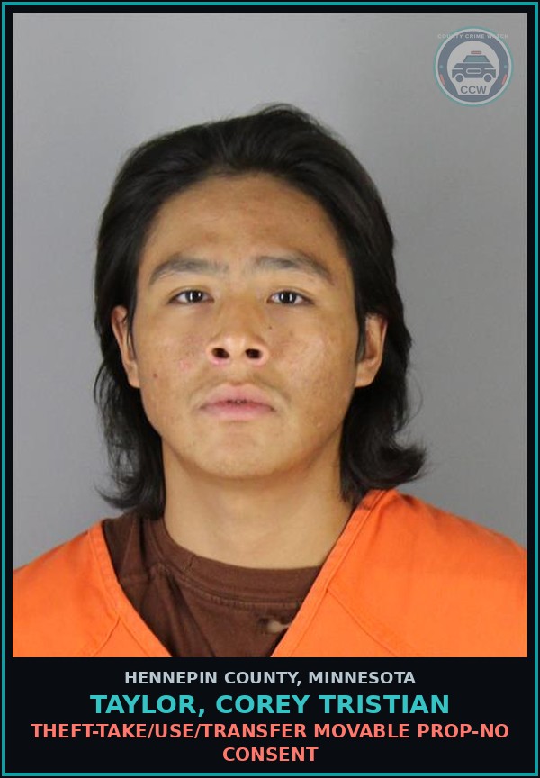 Booking mugshot of TAYLOR, COREY TRISTIAN in Hennepin County