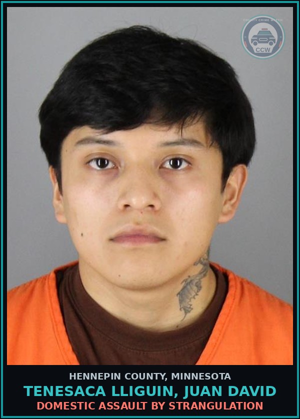 Booking mugshot of TENESACA LLIGUIN, JUAN DAVID in Hennepin County