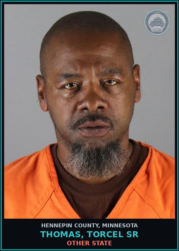 Booking mugshot of THOMAS, TORCEL SR in Hennepin County