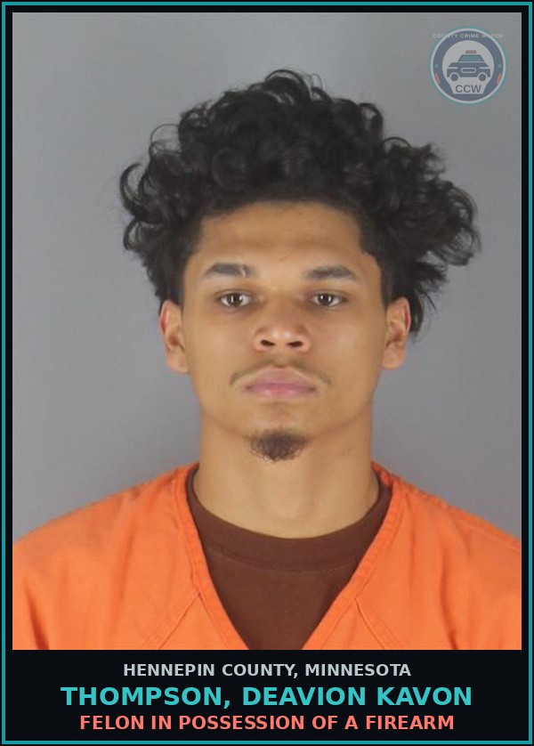 Booking mugshot of THOMPSON, DEAVION KAVON in Hennepin County