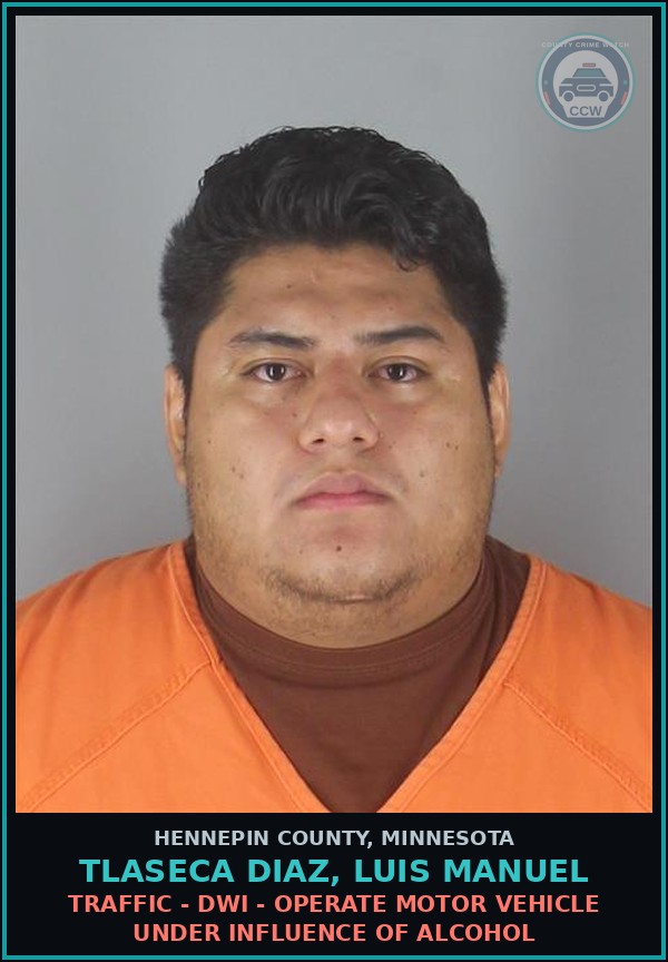 Booking mugshot of TLASECA DIAZ, LUIS MANUEL in Hennepin County