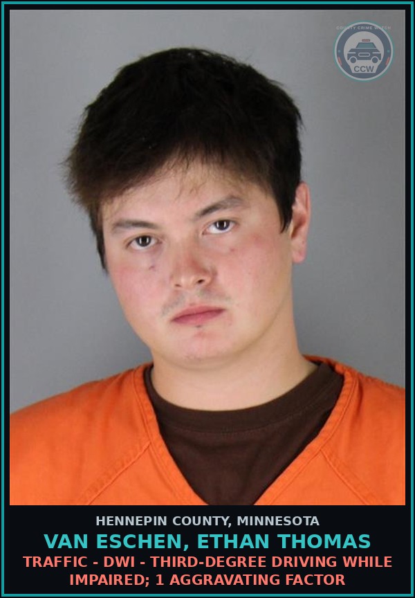Booking mugshot of VAN ESCHEN, ETHAN THOMAS in Hennepin County