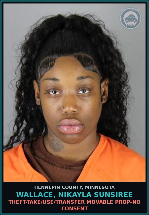 Booking mugshot of WALLACE, NIKAYLA SUNSIREE in Hennepin County