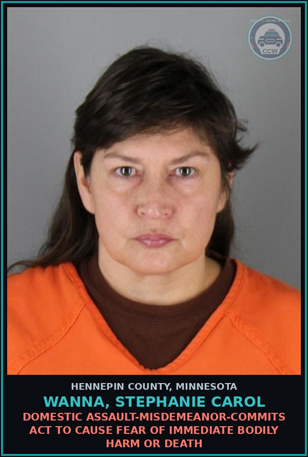 Booking mugshot of WANNA, STEPHANIE CAROL in Hennepin County