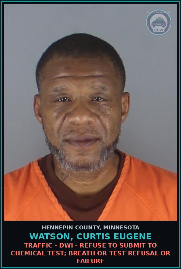 Booking mugshot of WATSON, CURTIS EUGENE in Hennepin County