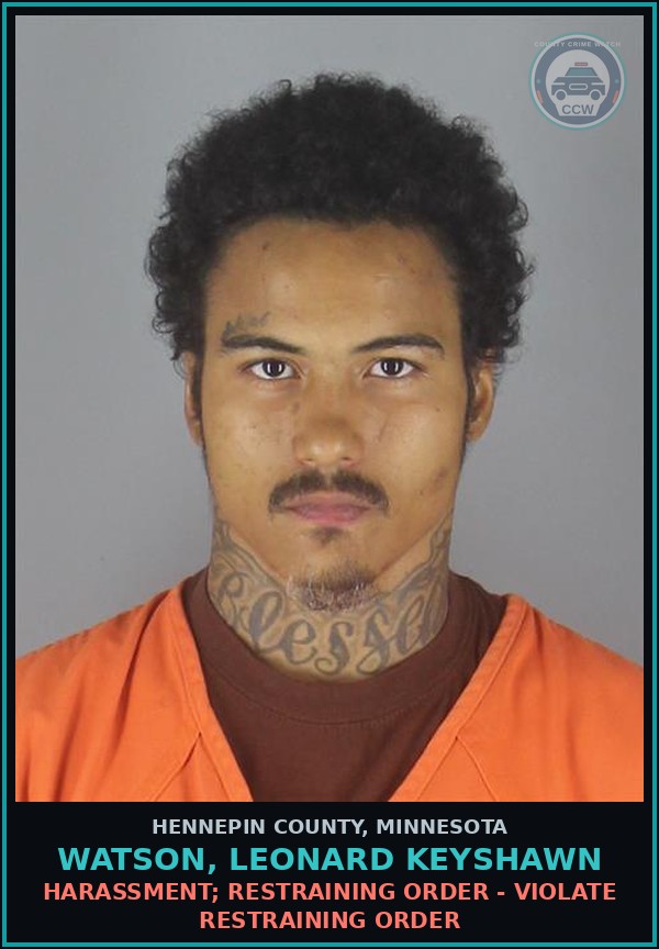 Booking mugshot of WATSON, LEONARD KEYSHAWN in Hennepin County