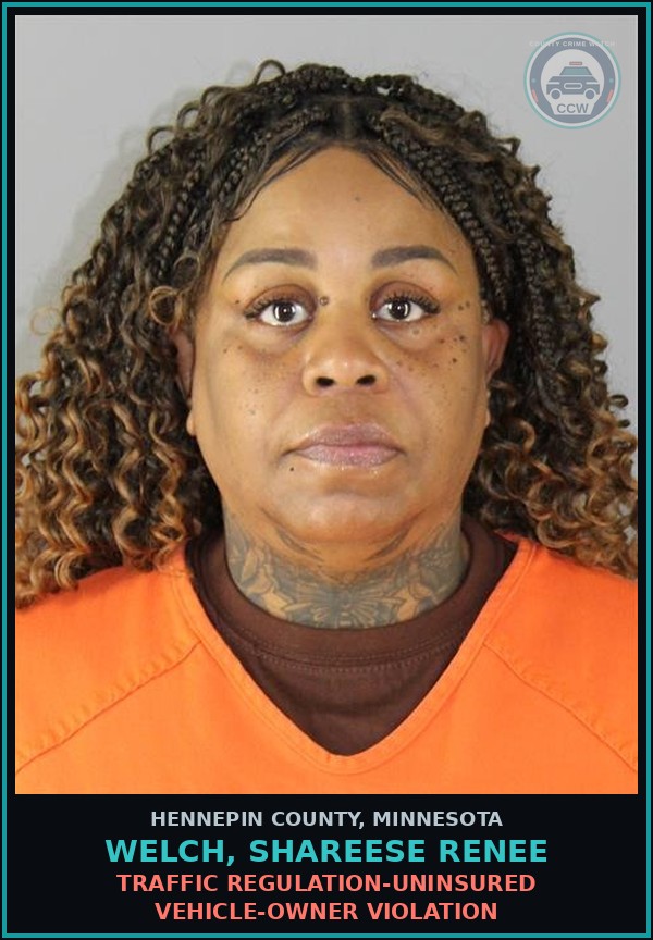 Booking mugshot of WELCH, SHAREESE RENEE in Hennepin County