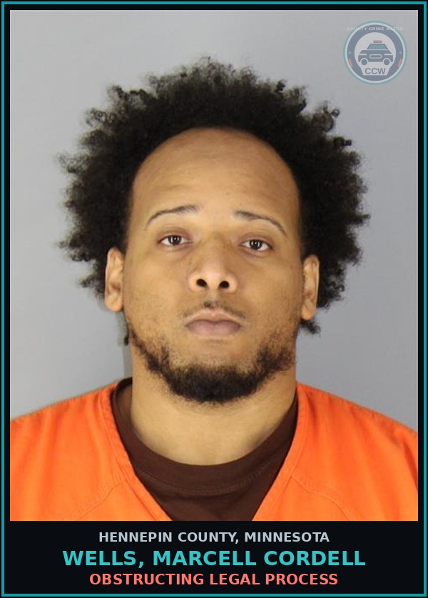 Booking mugshot of WELLS, MARCELL CORDELL in Hennepin County