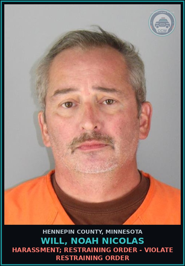 Booking mugshot of WILL, NOAH NICOLAS in Hennepin County