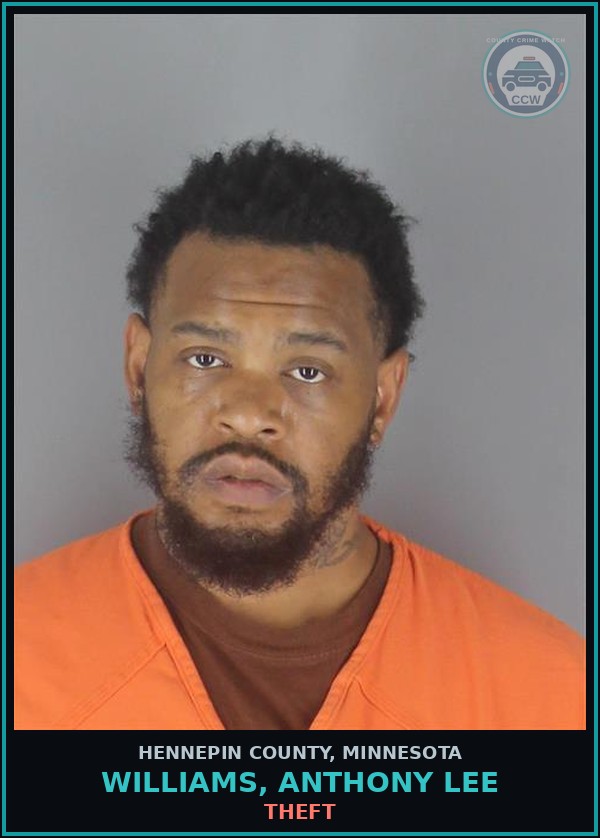 Booking mugshot of WILLIAMS, ANTHONY LEE in Hennepin County