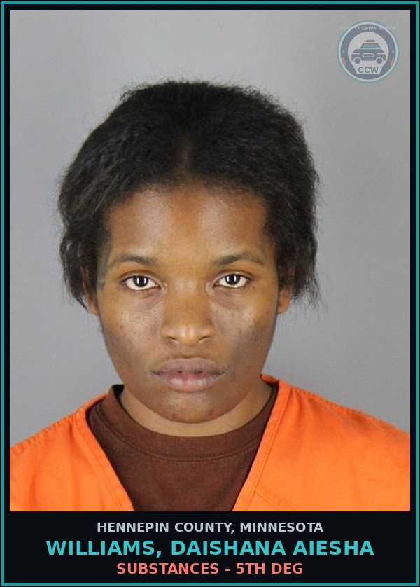 Booking mugshot of WILLIAMS, DAISHANA AIESHA in Hennepin County