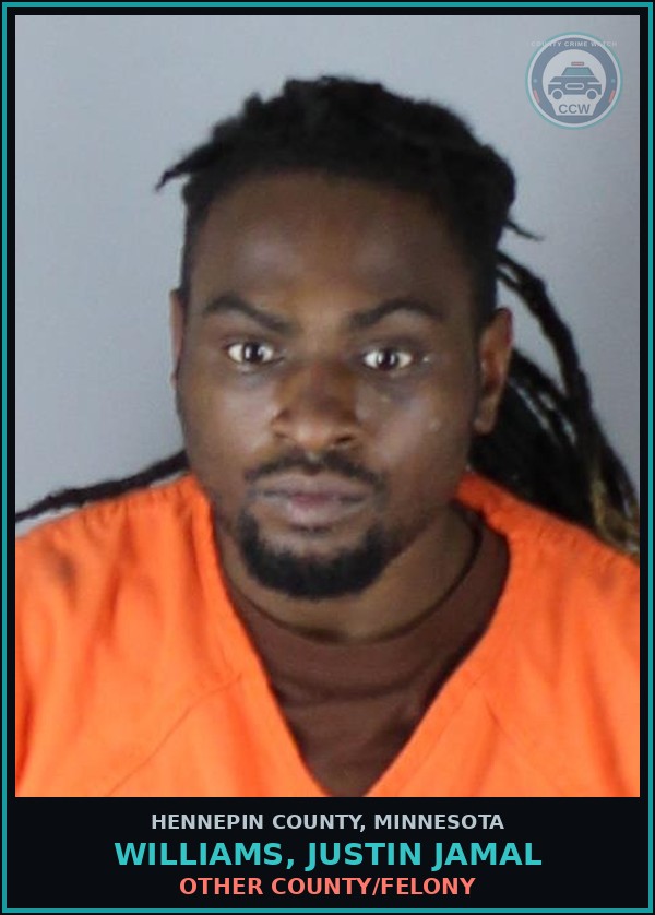 Booking mugshot of WILLIAMS, JUSTIN JAMAL in Hennepin County