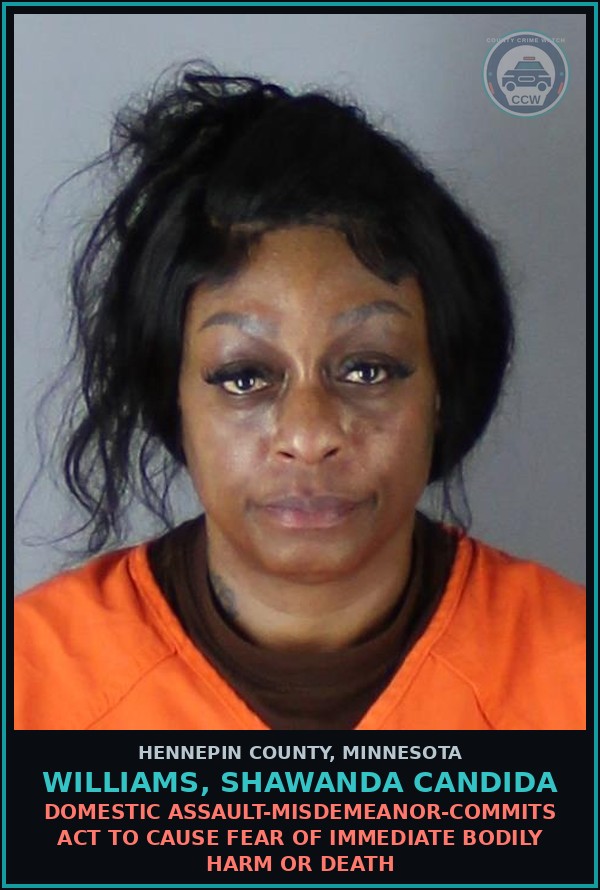 Booking mugshot of WILLIAMS, SHAWANDA CANDIDA in Hennepin County