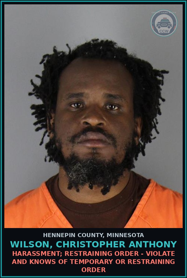 Booking mugshot of WILSON, CHRISTOPHER ANTHONY in Hennepin County