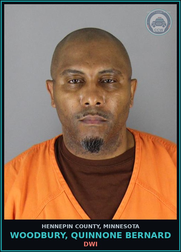 Booking mugshot of WOODBURY, QUINNONE BERNARD in Hennepin County