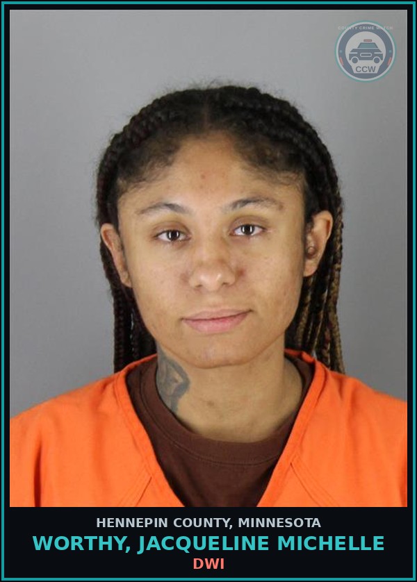 Booking mugshot of WORTHY, JACQUELINE MICHELLE in Hennepin County