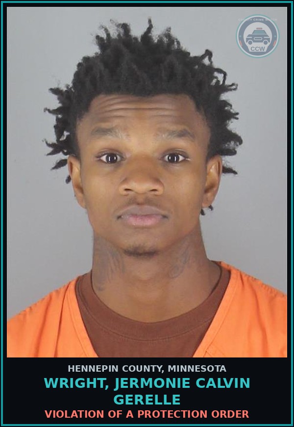 Booking mugshot of WRIGHT, JERMONIE CALVIN GERELLE in Hennepin County